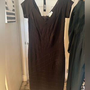 Tadashi Shoji Black Midi Dress